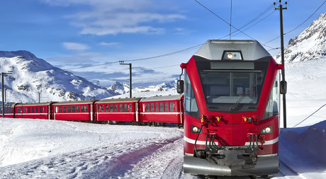 Exploring the mountain landscape with the Bernina Express