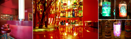 Die rote Bar im Hotel Castell in St. Moritz