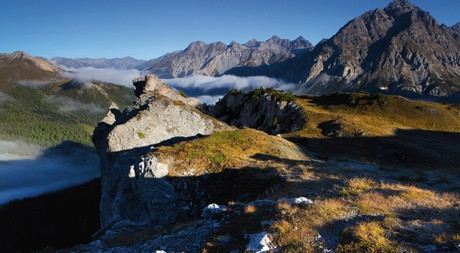 Mountain landscape of St. Moritz