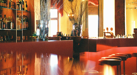 Red bar at Hotel Castell, built by Gabriele Hächler and Piplotti Rist